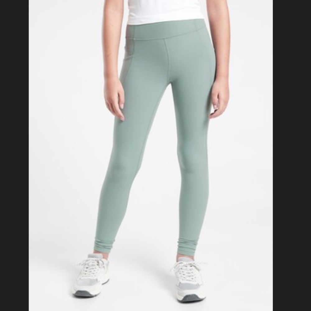 Athleta Girl Teal High Rise Stash Your Treasure Tight Size Large